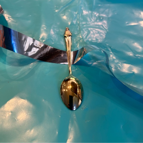 Vintage Tiffany & Co Denmark Sterling & Blue Enameled Demitasse Spoons w/case - Picture 5 of 16